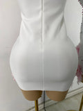 Luxury Pearl Women Sexy Elegant Strapless Floral Beading Bandage Mini Celebrity Outfit Birthday Dress Evening Party Prom Gown