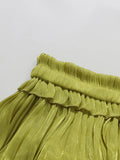 Solid Loose Spliced Folds Dress for Women Slash Neck Long Sleeve Luxury Irregular Dresses Female Summer Fashion New