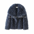 2026 Winter Lulicore Fashion Brown Faux Fur Coat Women Chic Autumn Warm Fluffy Sheep Fur Jacket Big Fur Collar Overcoat