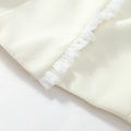 White Ruffle Stand Collar Peplum Skirt Set Romantic High Neck Long Sleeve Slim Co-ord 2026 Spring Wedding Dating Party Outfit