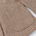 Vintage Notched Collar Blazer Women Single Button Long Sleeve Patch Pocket Check Coats Luxury Winter Fall Elegant Outerwear