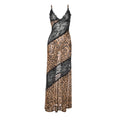 Mesh Patchwork Mermaid Dress Women Leopard Print Sexy Low-Neck Cleavage Backless Ruched Midnight Fashion Long Bodycon