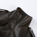 Women's Chic Faux Leather Jacket Fashion Lapel Zipper Irregular Hem Waist Cropped Pu Coat Lady 2026 Spring Chic Street Outerwear