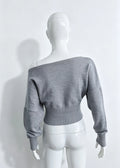 Elegant One Shoulder Beige Knitted Sweater Women's Pull Waist Off-Shoulder Sweatshirt Jumper Pullovers Clothes Autumn Winter New