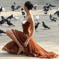 Sexy Patchwork Pleated Women's Long Dress Slim Backless Sleeveless Split Empire Female Dresses 2026 Summer Beach Party Lady Robe
