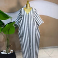 2026 Fall Holiday Half Batwing Sleeve Striped Print Loose Long Dress Street Women Party Vestidos Maxi Dresses Vestidos