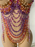 Crystal Rhinestone Tassel Body Chain Harness Bra for Women Multi-layer Shiny Gemstone Body Jewelry Sexy Halter Neck Bikini Chest