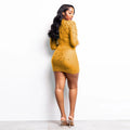 Women Sexy Long Sleeve Diamond Mesh Bodycon Night Out Dress Birthday Party Costume Bar Nightclub Stage Performance Clothing