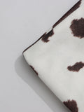 Cow Print Short Slimming Coat for Women Lapel Long Sleeve Patchwork Single Breasted Street Jacket Female Autumn New