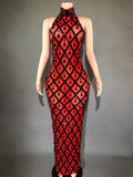 Festival Shiny Rhinestones Party Dress Birthday Luxury Costume Fancy Brilliant Dancer Wedding Impressive Evening Dress
