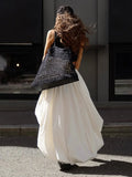 Irregular Flower Buds Skirt Women Spring Summer Street Fashion Pure Cotton Midi Skirt Without Belt Female Commuting Skirt