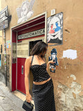 Summer Dress 2-Piece Set Women's Sexy Polka Dot Top Casual Maxi Skirts Sets Casual Party Vacation Y2k Female Dress Set