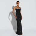 Luxury Woman Clothing Sequin Dress Sexy Sequin Dress Roupas Feminina Shiny Lace Up Mermaid Formal Women Elegant Party Dress