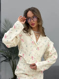 Floral Print Blazer Women's Skirt Set Elegant Cropped Jacket Mini Skirt Two Piece Set Spring Business 2026 Casual Outfit New
