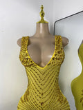 Luxury Rhinestones Mesh Short Dress Women Sexy Transparent Performance Stage Costume Black V Neck Nightclub Birthday Clothes