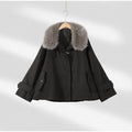 Fashion Faux Fur Collar Middle Long Jackets Women Solid Full Sleece Button Zipper Coats 2025 Lady Chic Casual Winter Outerwear