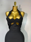 Women Halter Neck Sexy Cut Out Backless Bandage Long Dress Celebrity Elegant Evening Party Luxury Birthday Nightclub Dress