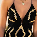 Hit Color Slimming Minimalist Dresses for Women V Neck Sleeveless High Waist Temperament Dress Female