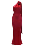 Elegant Solid 3D Flowers Ribbon Women Halter Dress Off Shoulder Sleeveless Backless Slim Female Maxi Dresses Chic Lady Robe