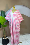2026 Fall Holiday Half Batwing Sleeve Striped Print Loose Long Dress Street Women Party Vestidos Maxi Dresses Vestidos