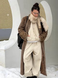 Luxury Faux Fur Maxi Coat Chic Women Open Front Stand‑collar Long Sleeve Oversized Outerwear Winter Autumn New Warm Fashion 2026