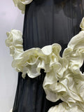 Women Black Sleeveless Ruffles Patchwork Maxi Bandage Dress 2025 Celebrity Elegant Evening Party Gowns Fashion Show Outfit