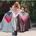 Women Bandana Print Blazer Jacket Triangle Scarf Tassel Fringe Back Loose Suit Coat 2026 Fashion Casual Office Lady Chic Jacket