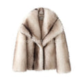 2026 Winter Exclusive Striped Faux Fur Jacket Women Overcoat Brand Blogger Fashion Fluffy Fox Fur Collar Coat Outerwear
