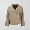 Stand Collar Women's Outerwear Single Breasted Long Sleeve Coat Solid Loose Woolen Coat Daily Commuter Wear Fall Collection 2026