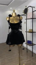 Women Floral Applique Sleeveless Strap Midi A-line Dress Summer Holiday Birthday Sexy Club Party Evening Dresses