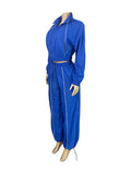 Casual Sporty 2 Piece Set Women Patchwork Tracksuit Full Sleeve Zip Crop Jacket+Shirring Pants Basic Trend Streetwear