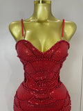 Elegance Pearl Beading Sequins Sleeveless Sexy Strap Bodycon Long Dress Women Celebrate Evening Party Birthday Outfit Vestido