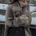 Iconic Girls Brand Fashion Maxi Faux Fur Coat Women Winter 2026 Thick Fluffy Fox Fur Jacket Chic Street Style Overcoats