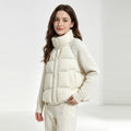 Women Cropped Puffer Jacket Stand Collar Cable Knit Sleeves Patchwork Zip Up Lightweight 2026 Lady Quilted Winter Warm Outerwear
