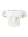 Beach Holiday Skirt Suit for Women Folds Tube Top High Waist Spliced Lace Long Skirt White Two Piece Set Female New