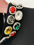 2026 New Sparkling Luxury Colored Diamonds Stand Collar Design Mini Dress Women'S Long Sleeved Fashion Elegant Vestidos