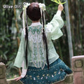 Olive Girl Green Embroidered Ma Mian Skirt for Ren Faire 2026 Fairycore Photoshoot Everyday Wear XS-XL XS-3XL Plus Size Hand Embroidered Dramatic Silhouette Romantic Cottagecore Editorial Not Costume Chinese Heritage Fashion Women