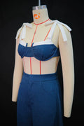 Street Women Set Striped Strapless Bow Crop Top and Long Pants 2026 Spring Party Vacation Sexy Two 2 Piece Set Outfits