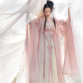 Olive Girl Pink Embroidered Fairy Dress for Ren Faire 2026 Garden Wedding Fairycore Photoshoot Everyday Wear S-L XS-3XL Plus Size Embroidered Flowing Sleeve Romantic Editorial Not Costume Fairy Dress Cottagecore Dress Chinese Heritage Fashion Women