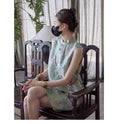 Olive Girl Green Embroidered Qipao for Ren Faire 2026 Garden Wedding Fairycore Photoshoot Everyday Wear S-XXXL XS-3XL Plus Size Hand Embroidered Romantic Garden Party Editorial Not Costume Qipao Cheongsam Chinese Dress Chinese Heritage Fashion Women