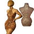 High-End Luxury Performance Clothes Nightclubs  Full Of Diamonds Neck Skirts Female Singers Models Catwalk Vestido De Luxo Festa