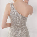High Quality Women Design Maxi Dress Sexy One Shoulder Sequin Evening Dress Party Night Elegant Long Prom Dress Vestidos