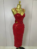 Elegance Pearl Beading Sequins Sleeveless Sexy Strap Bodycon Long Dress Women Celebrate Evening Party Birthday Outfit Vestido