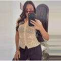 Hollow Out Women's Top Knitted Short Sleeve Stand Collar Cropped Top Daily Casual Wear Y2K Style New Arrival 2026 Summer