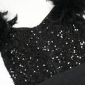 Elegant Evening Dress Sequin Feather Shoulders Mermaid Gowns for Wedding Prom Party Club Special Occasions Split Long Dress