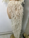 Women Mesh Lace Sexy Openback Two Pieces Sequins Floor-Length Outfit Night Club Skirt Suits Dancer Singer Performance Costume