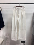 Solid Minimalist Spliced Pockets Pant for Women High Waist Loose Casual Pant Female Fashion Style