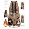 Cartoon Embroidered Loose Straight Leg Jeans Women's Trousers Autumn Design Wide Leg Long Pants Vintage High Waist Denim