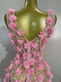 WomenBlack Pearl Flower Mesh Sexy See Through Mini Dress Evening Party Club Birthday Dress Nightclub Photoshoot Stage Costumes