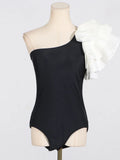 Colorblock Sexy Bodysuits For Women Diagonal Collar One Shoulder Sleeve High Waist Slimming Bodysuit Female Fashion Style